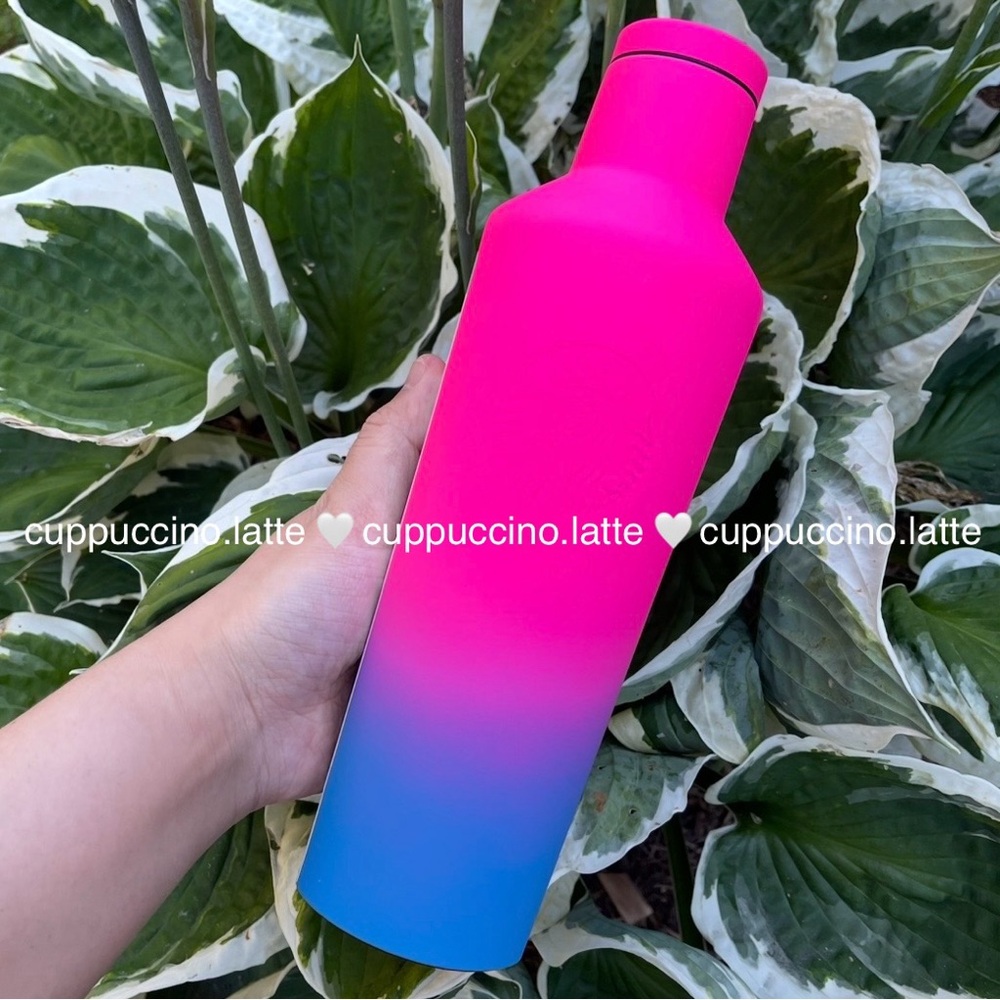 🩷NWT💙Authentic Starbucks x Corkcicle Neon Pink & Blue Gradient Canteen SS Bottle